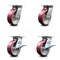 Service Caster 6 Inch Poly on Aluminum Swivel Caster Set with Roller Bearings 2 Brakes SCC SCC-35S620-PAR-2-SLB-2 - alternate 1
